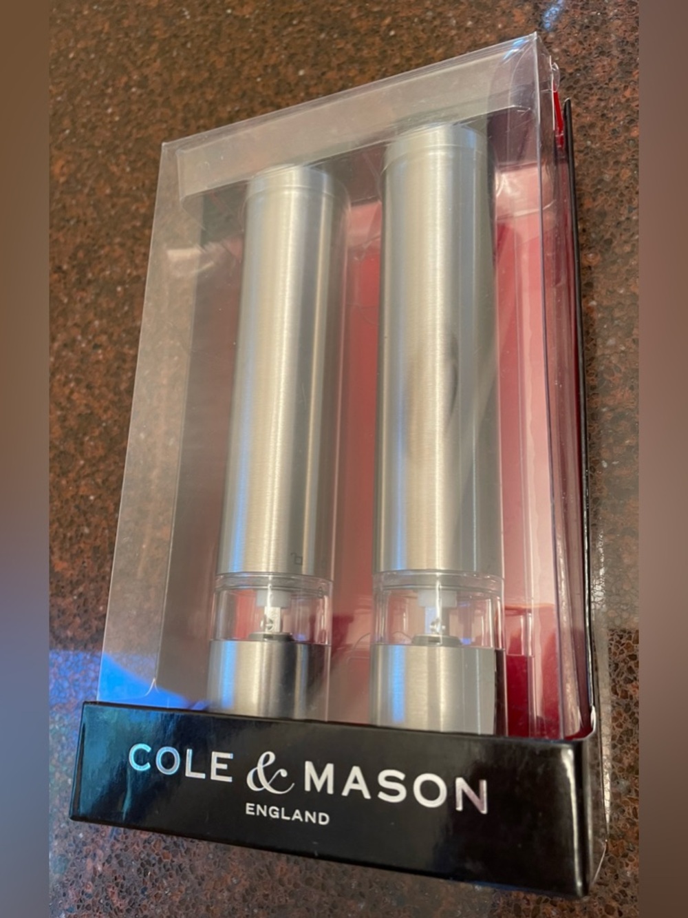 Cole & Mason Chiswick Stainless Steel Salt and Pepper Mills Brand New NWT
